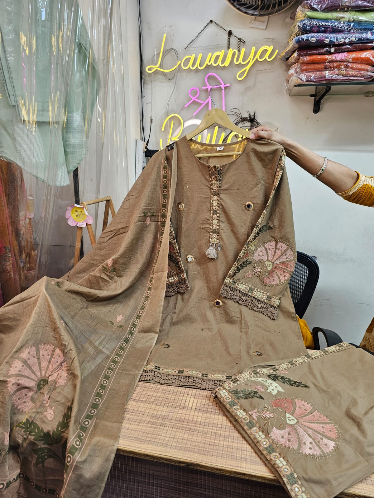 Short Kurti Embroidered Plazo Pant with Dupatta