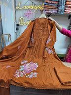 Cotton Suit Set with Embroidery lace work