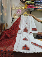 Cotton Patchwork Kurta Plazo Set