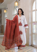 Cotton Patchwork Kurta Plazo Set