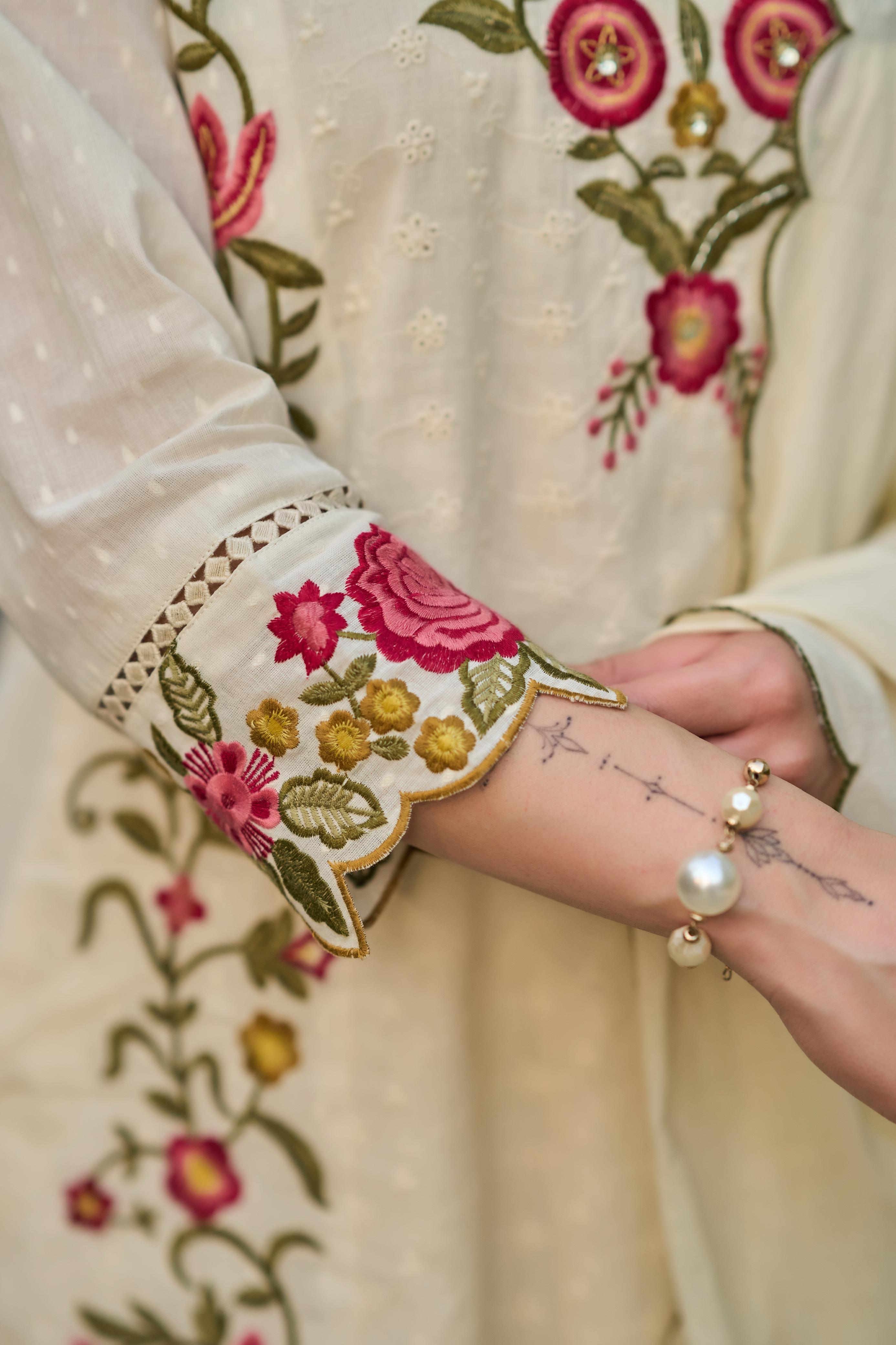 Premium Shiffly Cotton Suit Set with Embroidery & Lace Work | Boutique Collection