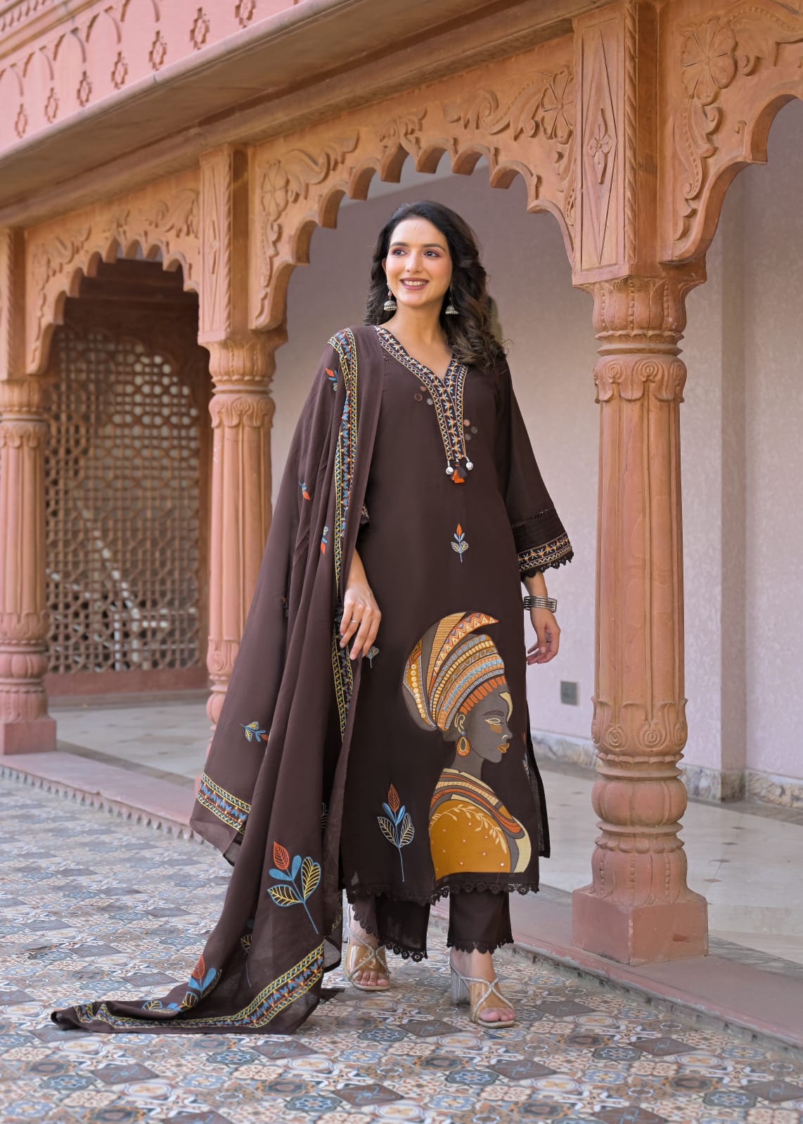 Cotton Suit Set with Embroidery kurti