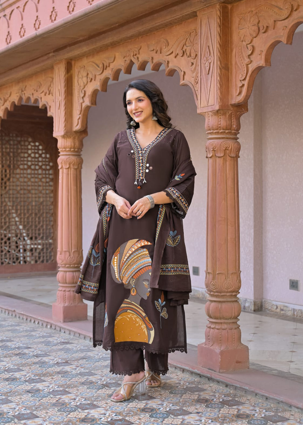Cotton Suit Set with Embroidery kurti