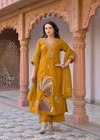 Cotton Suit Set with Embroidery kurti