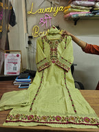 Shiffly Cotton Suit Set with Embroidery work