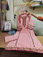 Shiffly Cotton Suit Set with Embroidery work