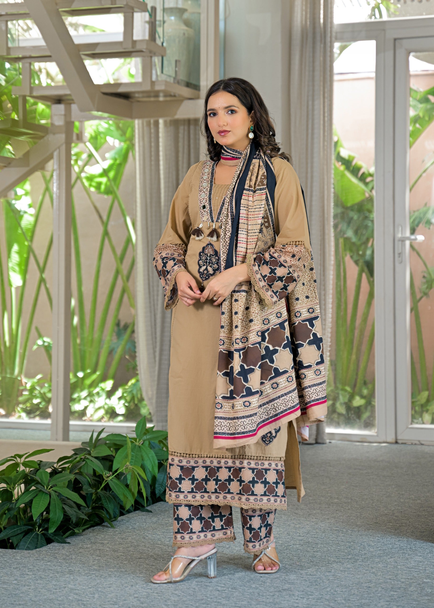 Cotton Suit Set with Hand Embroidery