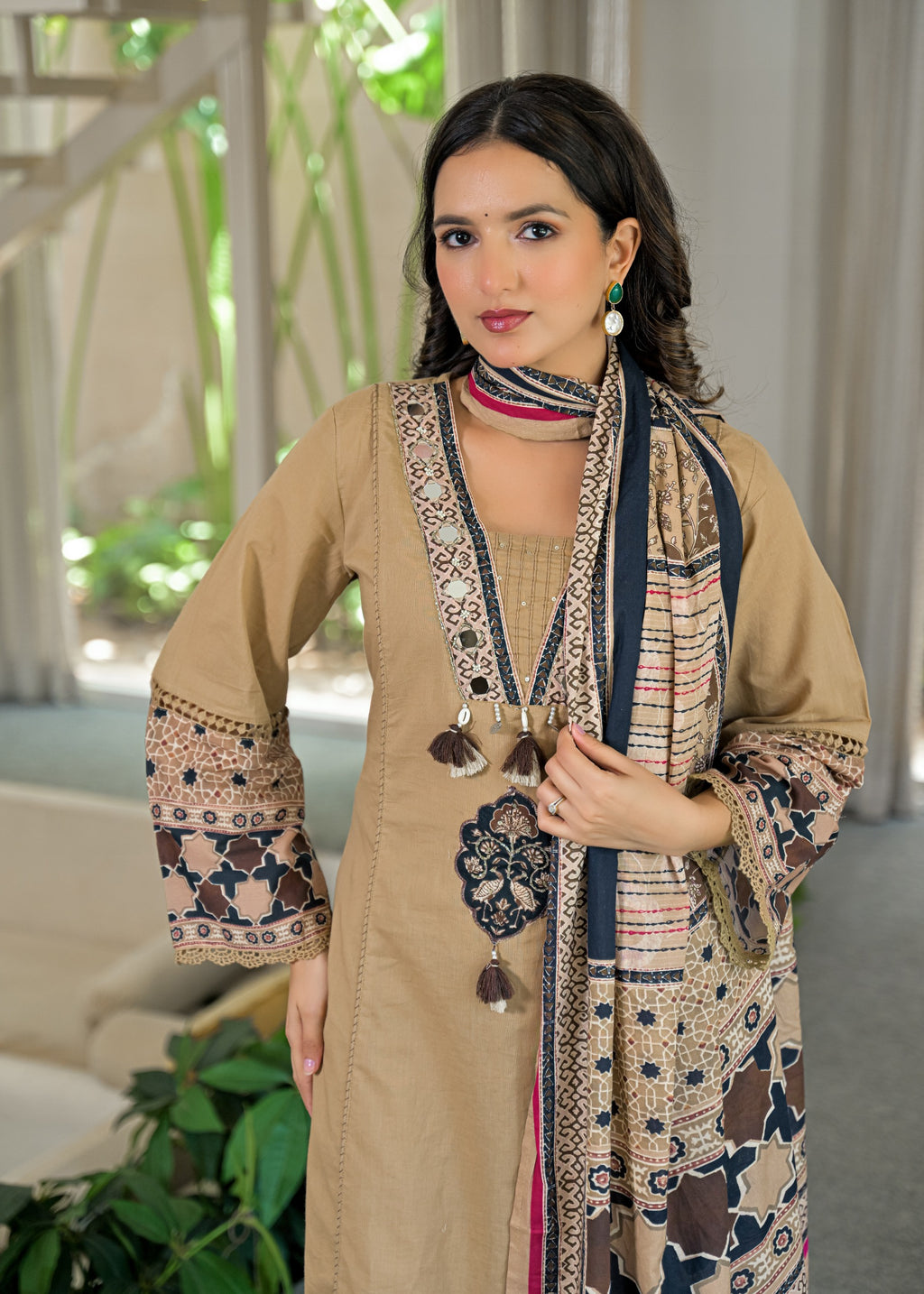 Cotton Suit Set with Hand Embroidery