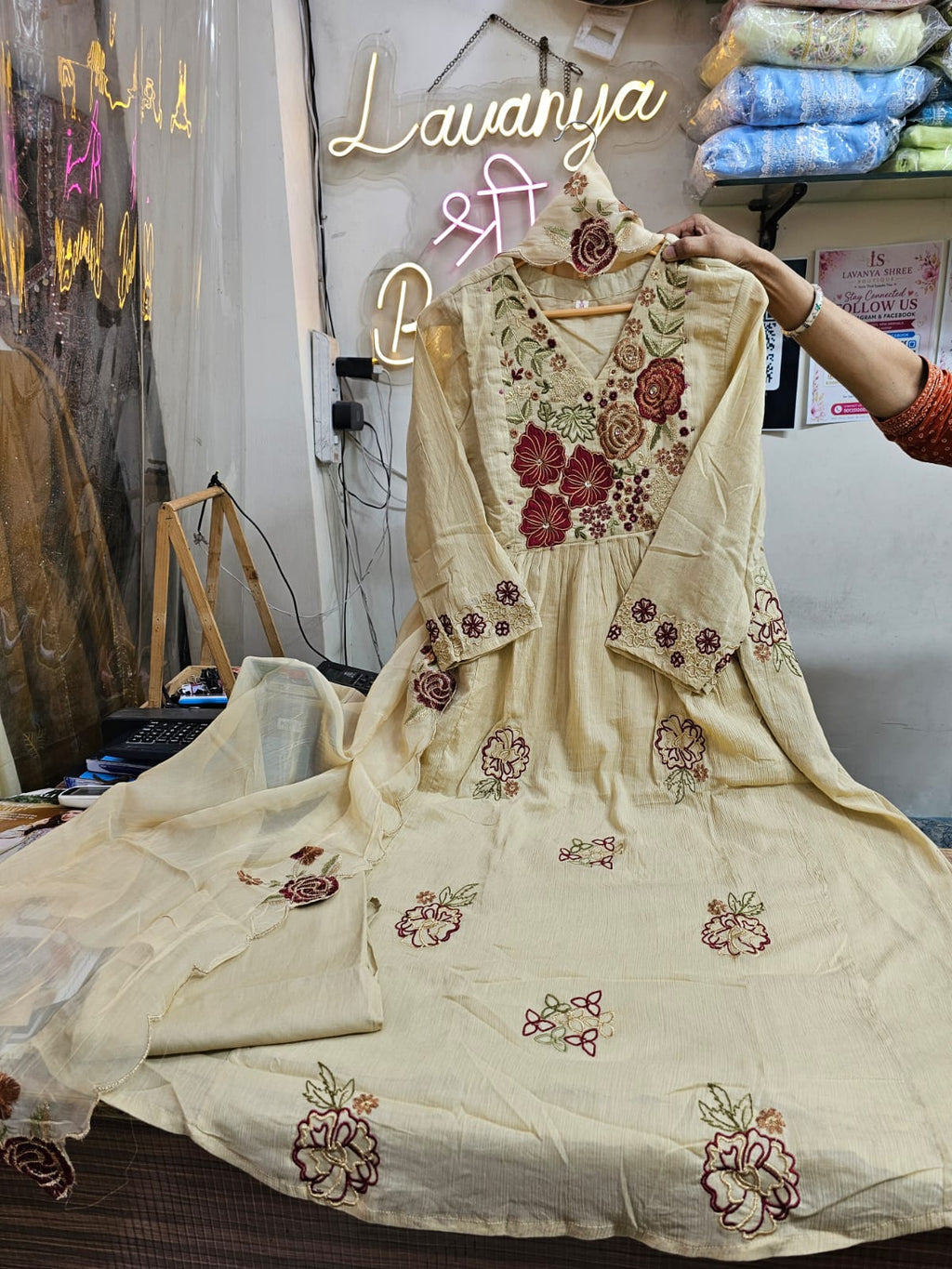 Mulmul Chanderi Festival Wear Suit with Lining & Cut Work Dupatta | 3-Pcs Set