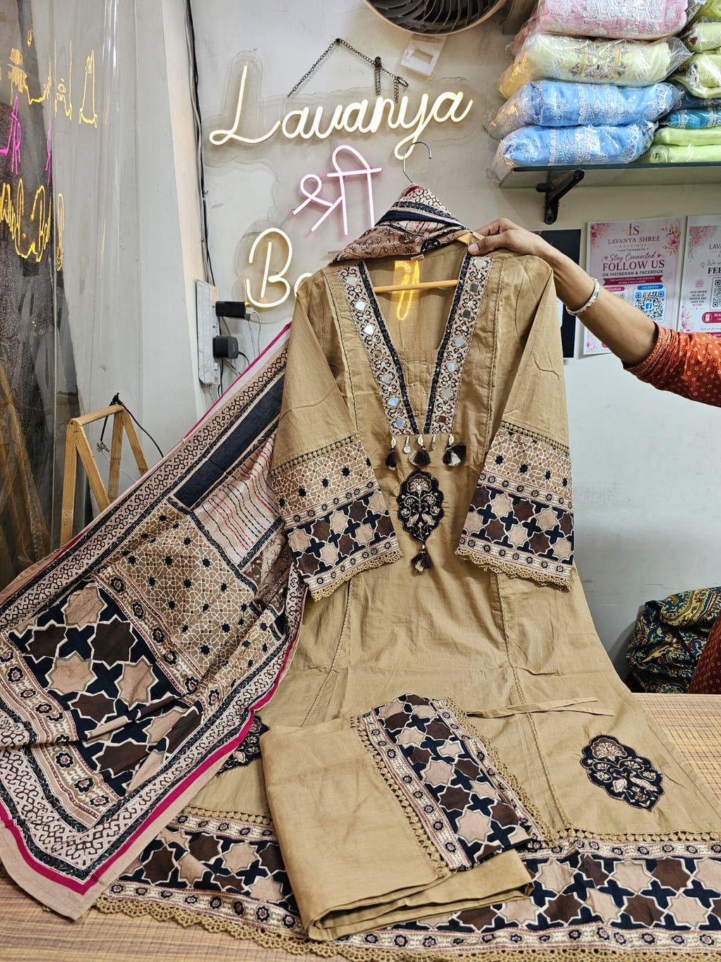 Cotton Suit Set with Hand Embroidery