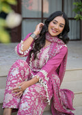 Printed Farshi Salwar Suit with Short Plain Kurta & Matching Dupatta | 3-Pcs Set