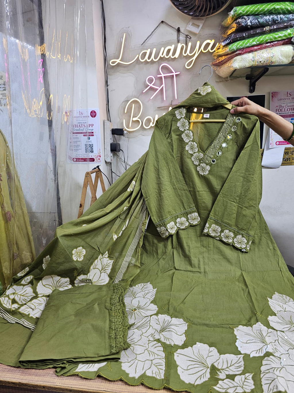 Cotton Embroidered Kurta Plazo Set