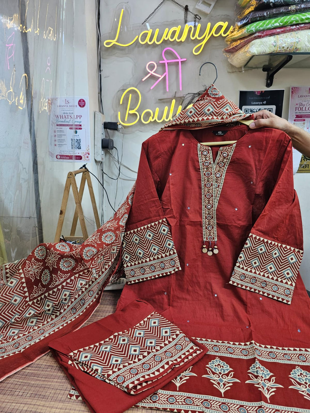 Cotton Farshi Salwar Suit with Matching Mulmul Dupatta | 3-Pcs Set