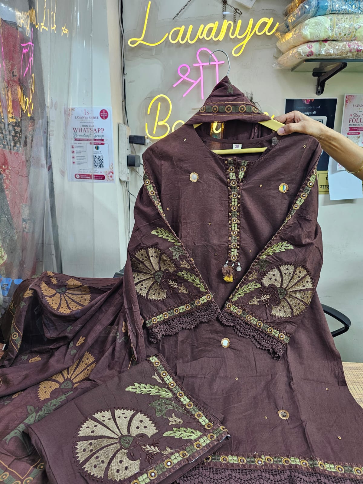 Short Kurti Embroidered Plazo Pant with Dupatta