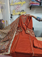 Cotton Kurta Plazo Set with Embroidered Pocket Detailing