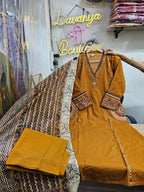 Cotton Kurta Plazo Set with Embroidered Pocket Detailing