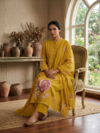 Cotton Suit Set with Embroidery lace work