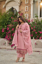 Shiffly Cotton Suit Set with Embroidery work