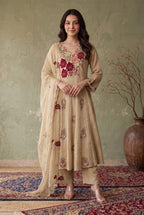 Mulmul Chanderi Festival Wear Suit with Lining & Cut Work Dupatta | 3-Pcs Set