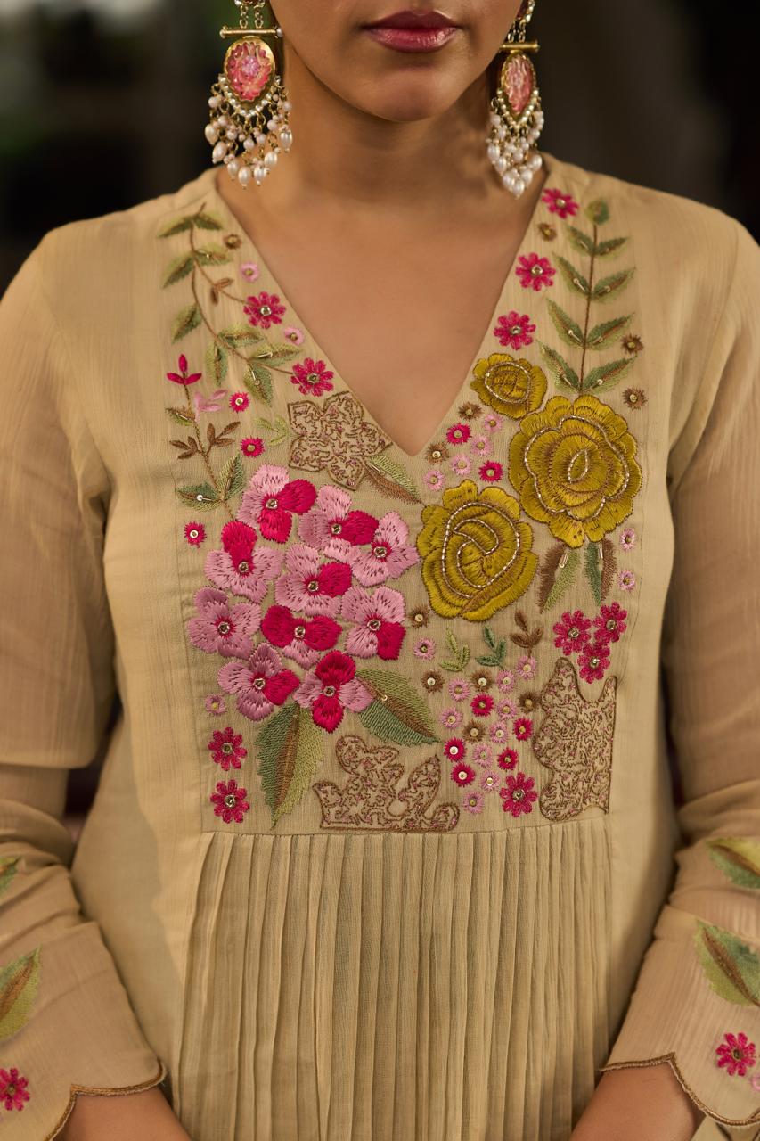 Mulmul Chanderi Festival Wear Suit with Lining & Cut Work Dupatta | 3-Pcs Set