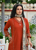 Cotton Kurta Plazo Set with Embroidered Pocket Detailing