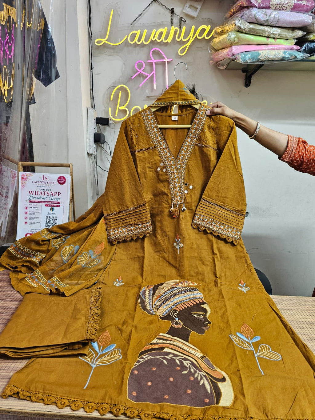 Cotton Suit Set with Embroidery kurti