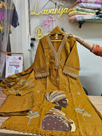 Cotton Suit Set with Embroidery kurti