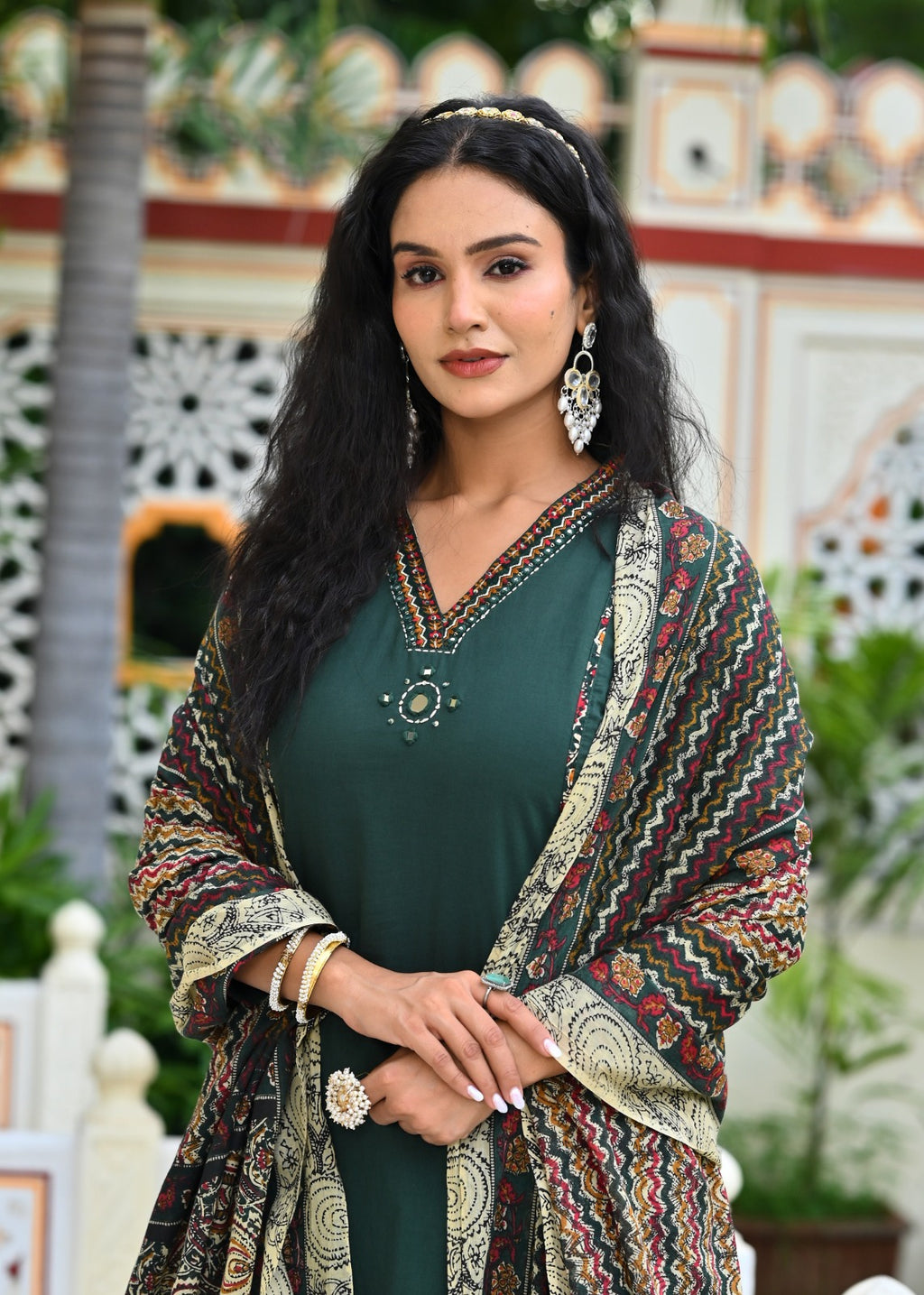Cotton Kurta Plazo Set with Embroidered Pocket Detailing