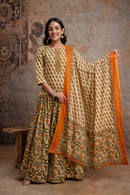 Short Kurta With Skirt and Dupatta