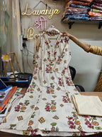 Cotton Suit  with Embroidery & laces work