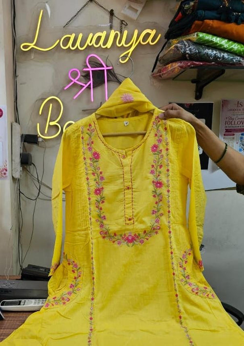 Cotton 3-Piece A-Line Suit with Lining
