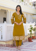 Premium Cotton Embroidered Suit Set with Elegant Lace Work