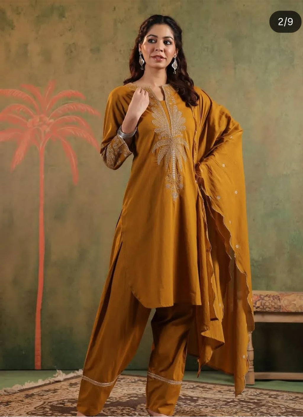 Farshi Salwar Suit with Embroidered Short Kurti