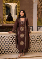Long Kurta with Palazzo Pant | Mirror Sequin Hand Work & Pintex Detailing | 3-Pcs Suit Set