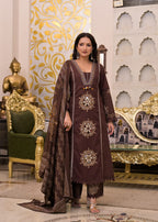 Long Kurta with Palazzo Pant | Mirror Sequin Hand Work & Pintex Detailing | 3-Pcs Suit Set