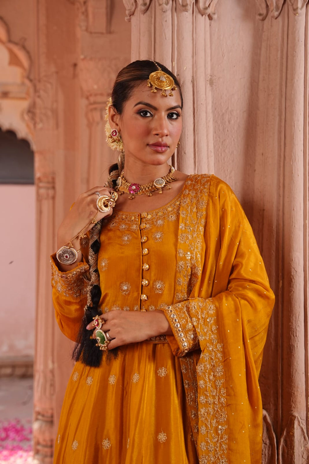 Pure Chinnon 4-Piece Gown Style Set with Short Jacket