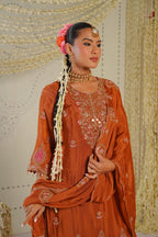 Pure Chinnon 3-Piece Straight Suit with Sharara